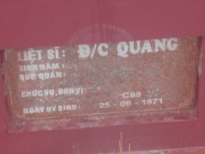 Nhắn tìm thân nhân liệt sĩ Quang