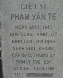 Tìm thân nhân liệt sĩ Phạm Văn Tẹ