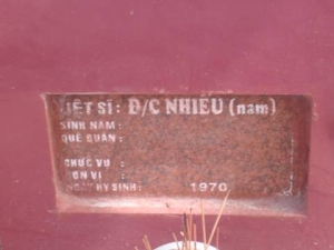 Nhắn tìm thân nhân liệt sĩ Nhiêu