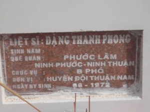 Nhắn tìm thân nhân liệt sỹ Đặng Thanh Phong