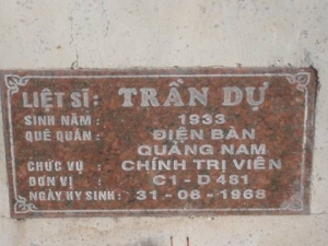 Nhắn tìm thân nhân liệt sỹ  Trần Dự