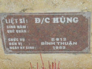 Nhắn tìm thân nhân liệt sĩ Hùng