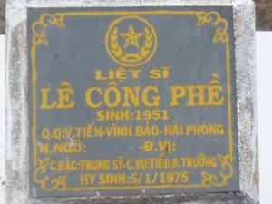 Tìm thân nhân liệt sĩ  Lê Công Phề