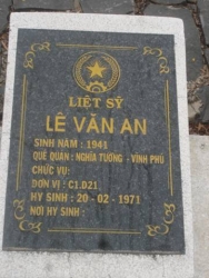 Nhắn tìm thân nhân liệt sỹ  Lê Văn An