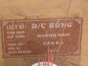 Nhắn tìm thân nhân liệt sỹ Hồng