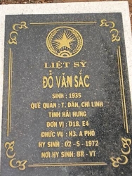 Nhắn tìm thân nhân liệt sỹ  Đỗ Văn Sắc