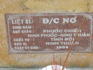 Nhắn tìm thân nhân liệt sỹ Nơ