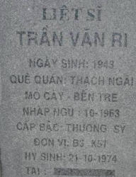 Tìm thân nhân liệt sĩ Trần Văn Ri