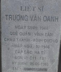 Tìm thân nhân liệt Trương Văn Oanh