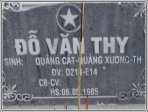 Nhắn tim thân nhân liệt sỹ Đỗ Văn Thy