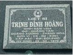 Tìm thân nhân liệt sĩ Trịnh Đình Hoàng