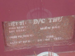 Nhắn tìm thân nhân liệt sỹ Thư