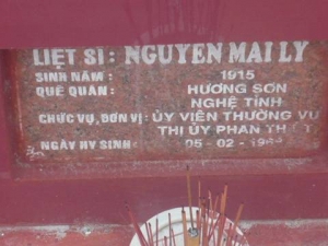 Nhắn tìm thân nhân liệt sỹ  Nguyễn Mai Ly (Lý)