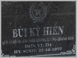Nhắn tìm thân nhân liệt sỹ  Bùi Kỳ Hiền