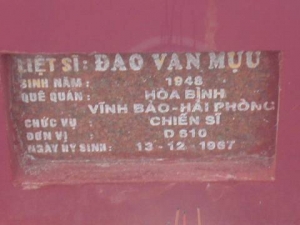 Tìm thân nhân liệt sĩ  Đào Văn Mựu