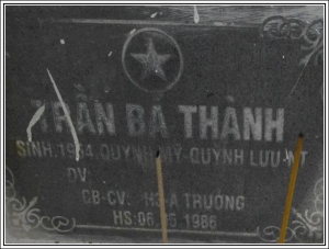 Nhắn tim thân nhân liệt sỹ Trần Bá Thành