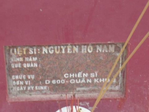 Nhắn tìm thân nhân liệt sĩ Nguyễn Hồ Nam