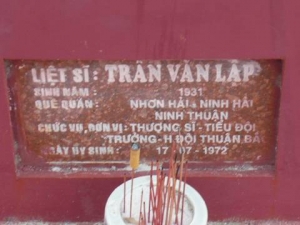 Nhắn tìm thân nhân liệt sỹ Trần Văn Lập