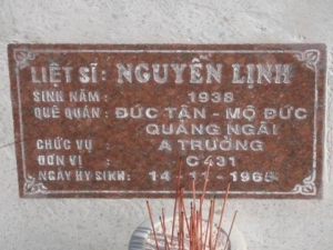 Nhắn tìm thân nhân liệt sỹ  Nguyễn Lịnh