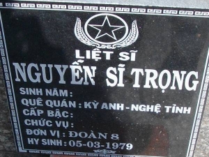 Nhắn tìm thân nhân liệt sỹ Nguyễn Sĩ Trọng