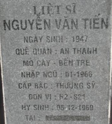 Tìm thân nhân liệt sĩ Nguyễn Văn Tiến