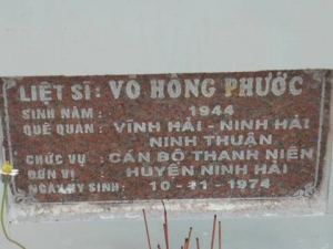 Nhắn tìm thân nhân liệt sỹ Võ Hồng Phước