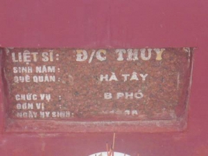 Nhắn tìm thân nhân liệt sỹ  Thúy