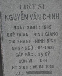 Tìm thân nhân liệt sĩ Nguyễn Văn Chính
