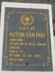 Nhắn tìm thân nhân liệt sỹ  Huỳnh Văn Phái
