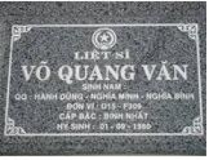 Tìm thân nhân liệt sĩ Võ Quang Văn