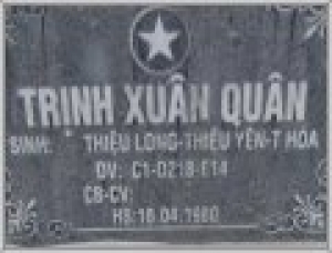 Nhắn tim thân nhân liệt sỹ Trịnh Xuân Quân
