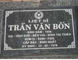 Tìm thân nhân liệt sĩ Trần Văn Bốn