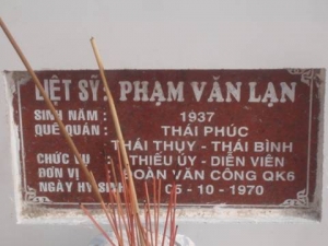 Nhắn tìm thân nhân liệt sỹ  Phạm Văn Lạn