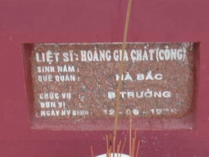 Nhắn tìm thân nhân liệt sỹ Hoàng Gia Chất (Công)