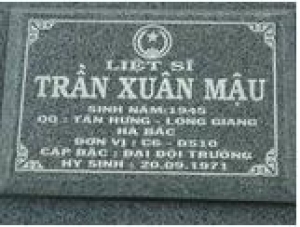 Tìm thân nhân liệt sĩ Trần Xuân Mậu