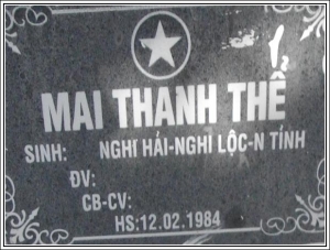 Nhắn tim thân nhân liệt sỹ Mai Thanh Thể