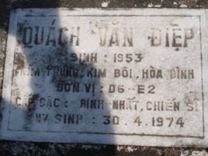 Nhắn tìm thân nhân liệt sỹ Quách Văn Điệp