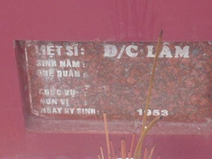 Nhắn tìm thân nhân liệt sĩ Lâm