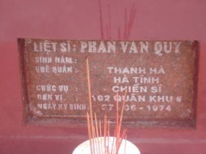 Nhắn tìm thân nhân liệt sỹ  Phan Văn Quý