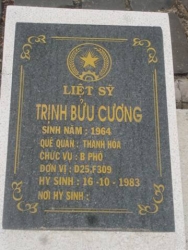 Nhắn tìm thân nhân liệt sỹ Trịnh Bửu Cương