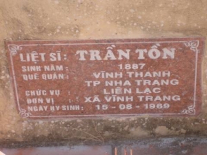 Nhắn tìm thân nhân liệt sỹ  Trần Tồn - Sinh năm: 1887