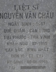 Tìm thân nhân liệt sĩ Nguyễn Văn Châu