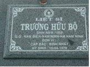 Tìm thân nhân liệt sĩ Trương Hữu Bộ