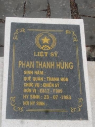Nhắn tìm thân nhân liệt sỹ Phan Thanh Hùng