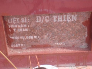 Nhắn tìm thân nhân liệt sĩ Thiện