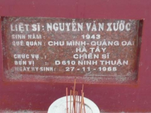 Nhắn tìm thân nhân liệt sỹ  Nguyễn Văn Xước
