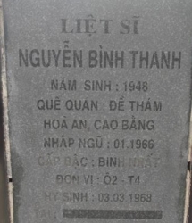 Tìm thân nhân liệt sĩ Nguyễn Bình Thanh