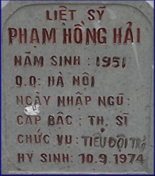 Tìm thân nhân liệt sĩ Phạm Hồng Hải