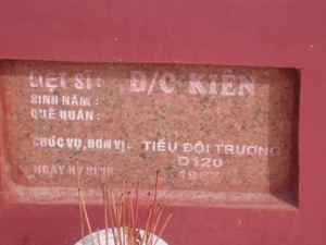 Nhắn tìm thân nhân liệt sĩ Kiên