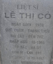 Tìm thân nhân liệt sĩ Lê Thị Cỏ